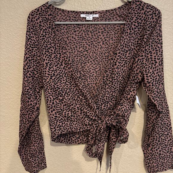 O’Neill Mirelle Dot Top brown women’s Size Medium new‎ with tags - Picture 1 of 4